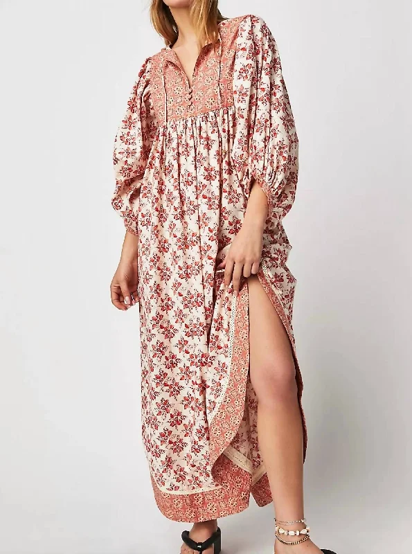 Hazy Maisy Maxi Dress In Beige Cozy Longline Maxi Dress