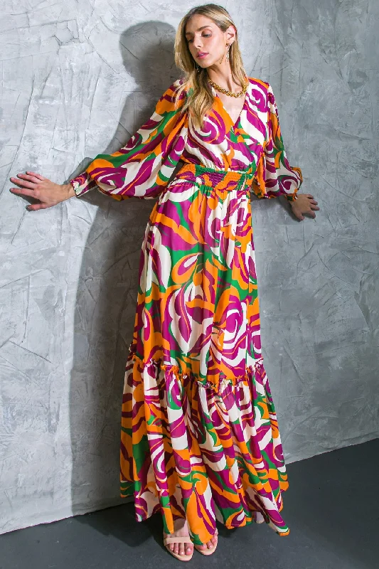 COME WITH ME WOVEN MAXI DRESS Trendy Printed Maxi Dress