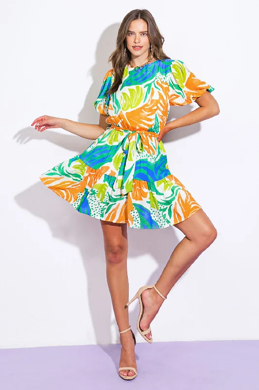 LISTEN TO THE MUSIC WOVEN MINI DRESS Comfortable Shift Mini Dress
