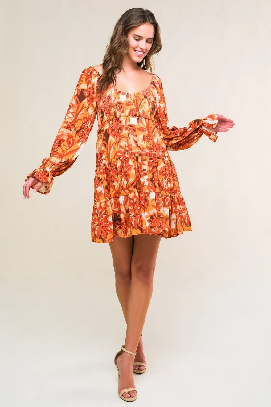 STYLISH CERTAINTY WOVEN MINI DRESS Comfortable Fit-and-Flare Mini Dress