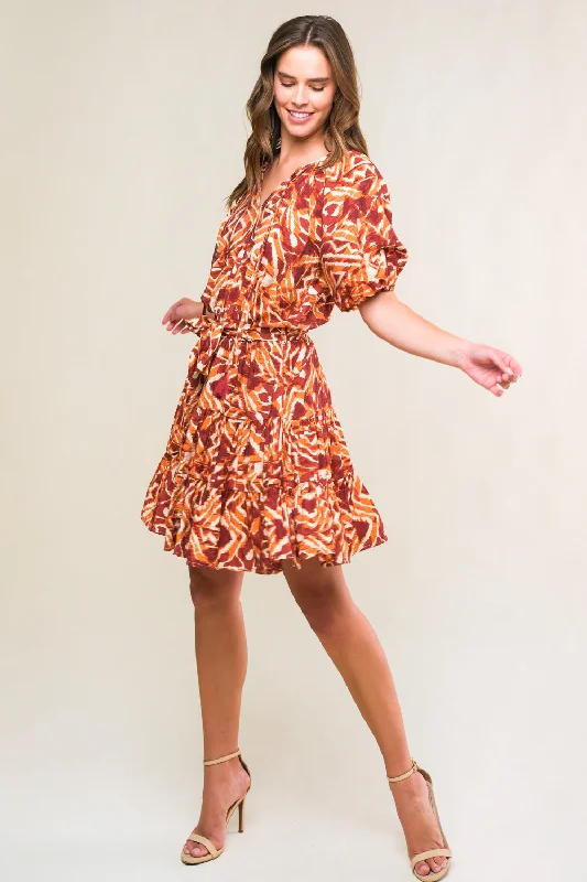 FLORA HARMONY WOVEN MINI DRESS Casual High-Waist Mini Dress