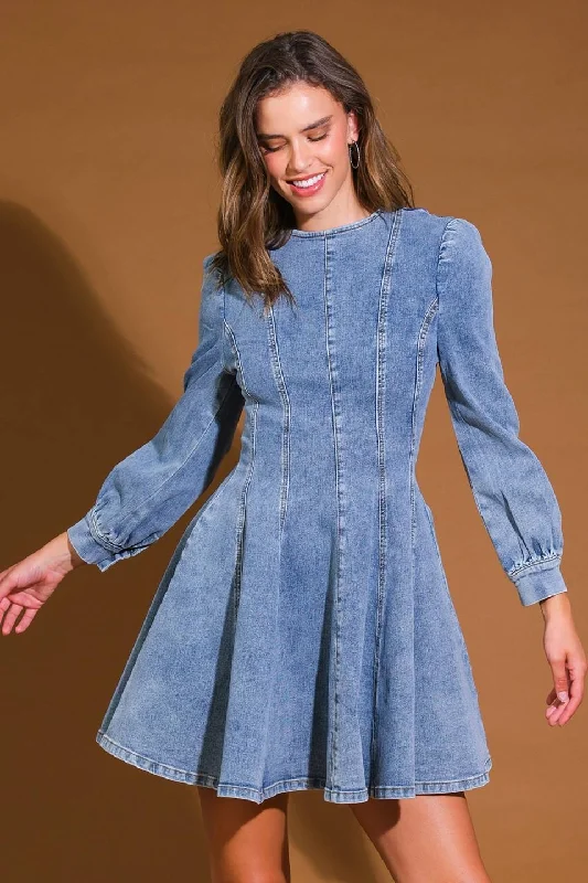 YOUR SWEETIE DENIM MINI DRESS Comfortable Wrap Mini Dress