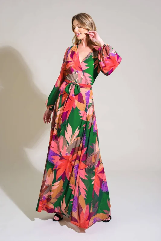 HONEY HUG WOVEN MAXI DRESS Trendy Floral Print Maxi Dress