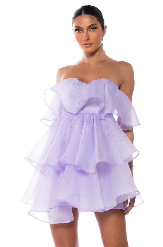 IN MY OWN FAIRYTALE MINI DRESS Elegant Floral-Print Mini Dress
