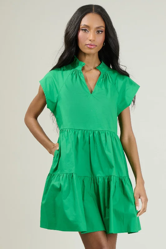 Janelly Poplin Tiered Mini Dress Classic Floral Mini Dress