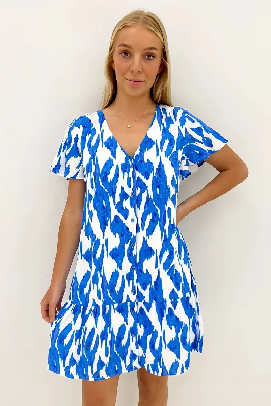 Kaiden Mini Dress Blue Lagoon Stylish Sweetheart Mini Dress