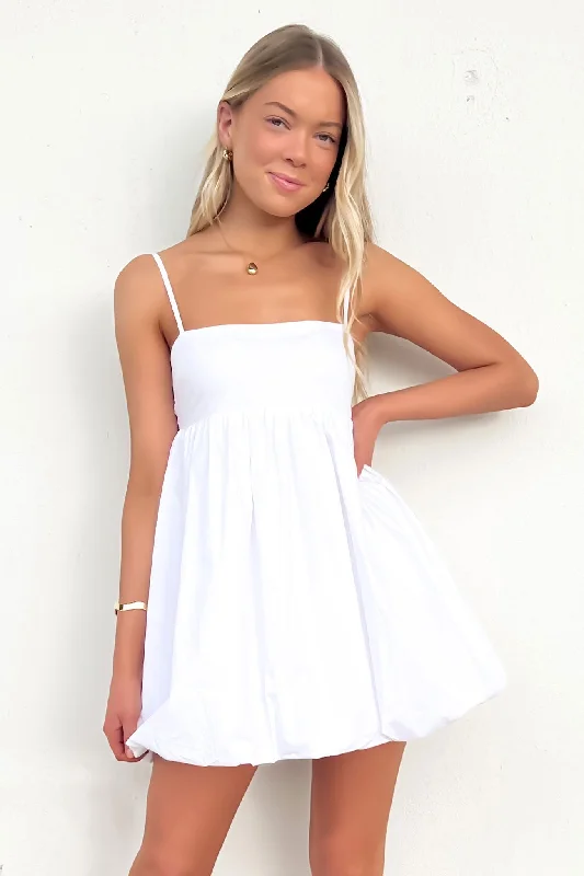 Kelby Mini Dress White Fashionable Off-Shoulder Mini Dress