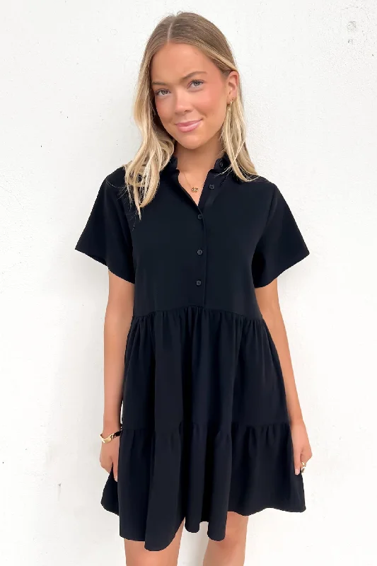 Koda Mini Dress Black Trendy Off-Shoulder Dress Mini