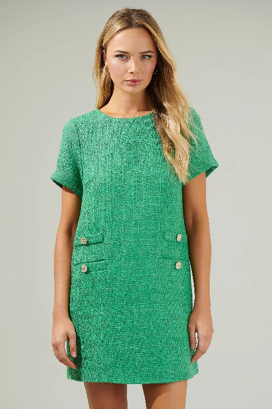 Kury Tweed Mini Dress Stylish Ribbed Mini Dress
