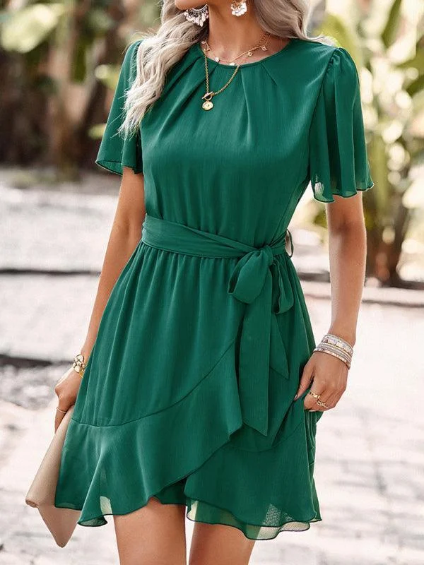 Layered Chiffon Mini Dress Stylish Spaghetti Strap Mini Dress