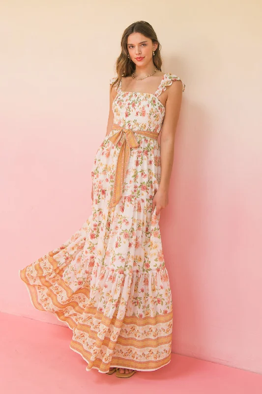 SHINE LIKE THE SUN MAXI DRESS Trendy Ruffled Maxi Dress