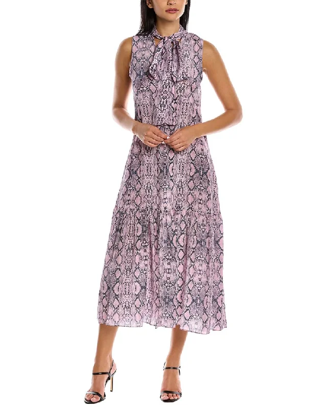 Les Rêveries Scarf Silk Maxi Dress Cozy Longline Maxi Dress