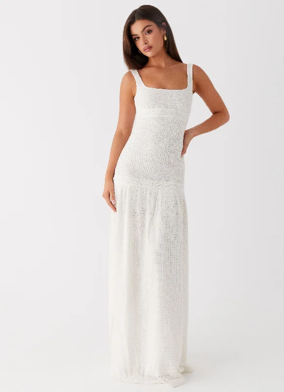 Lyrical Maxi Dress - Ivory Trendy Short Sleeve Maxi Dress