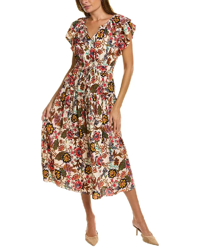 Maggy London Drawstring Maxi Dress Fashionable Off-Shoulder Maxi Dress