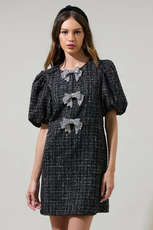 Margaret Tweed Cora Shift Mini Dress Fashionable Party Mini Dress