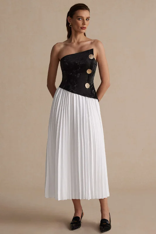 Solid Patchwork Pleated Asymmetrical Maxi Dress Trendy Floral Print Maxi Dress