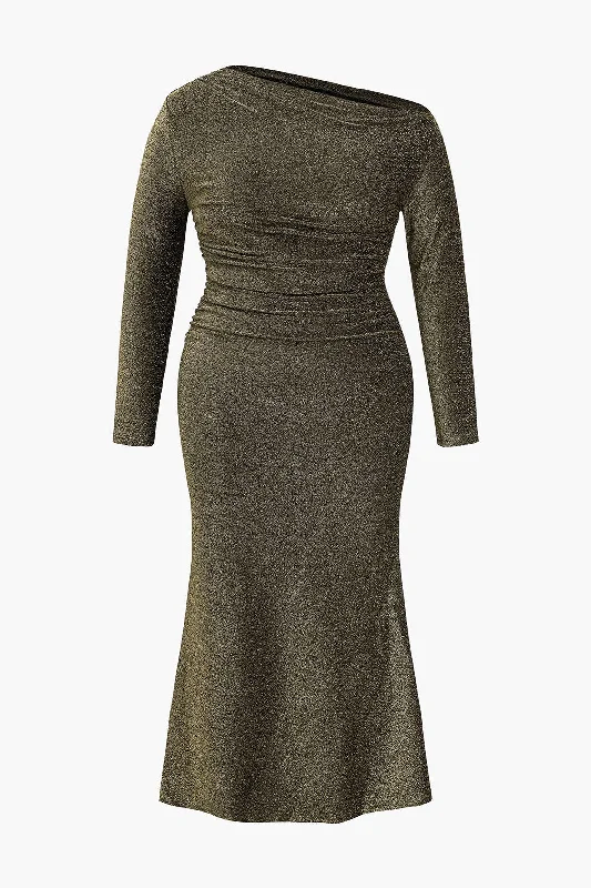 Plus Size Glitter Bodycon Maxi Dress Chic Sleeveless Maxi Dress
