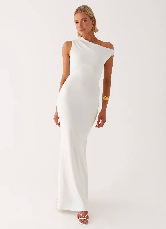 Mendes Maxi Dress - White Chic Sleeveless Maxi Dress