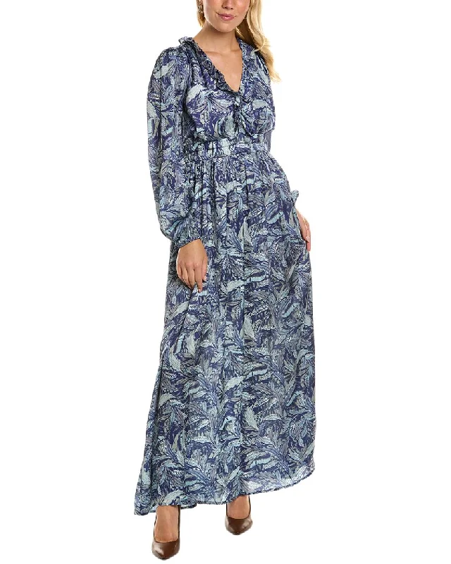 Mirabel Blouson Sleeve Maxi Dress Elegant Maxi Dress with Drapes