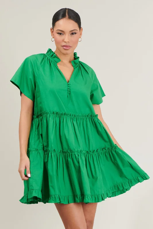 Pallas Poplin Tiered Mini Dress Elegant Satin Mini Dress