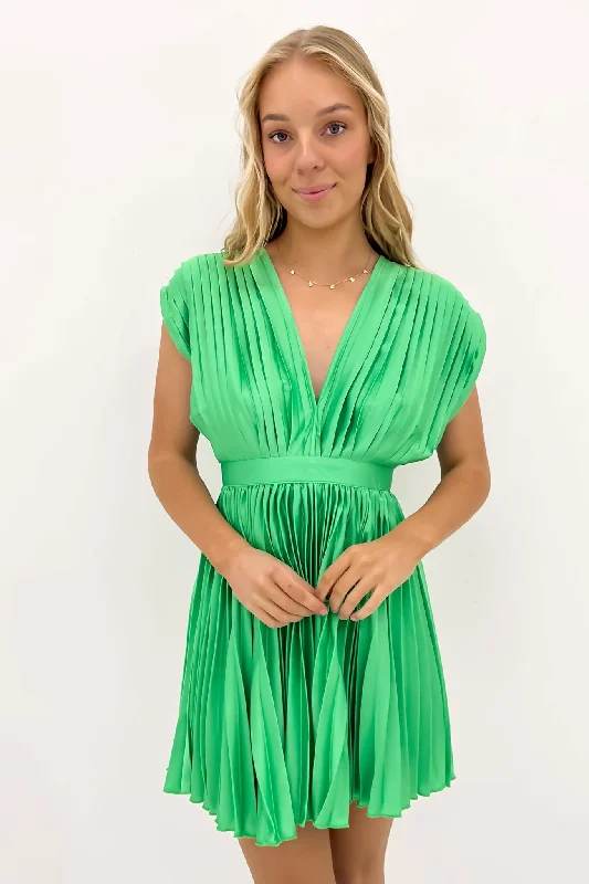 Patrick Mini Dress Green Stylish Short-Sleeve Mini Dress