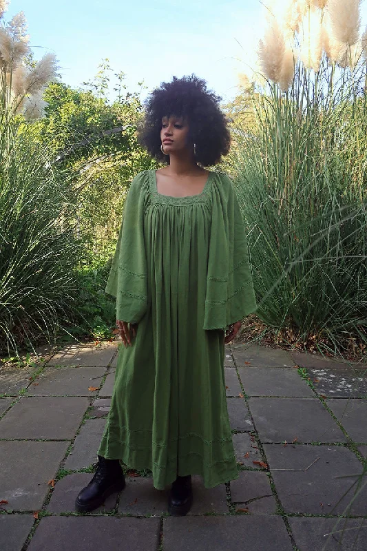 Raven Maxi Dress in Pixie Green Fashionable High-Low Maxi Dress