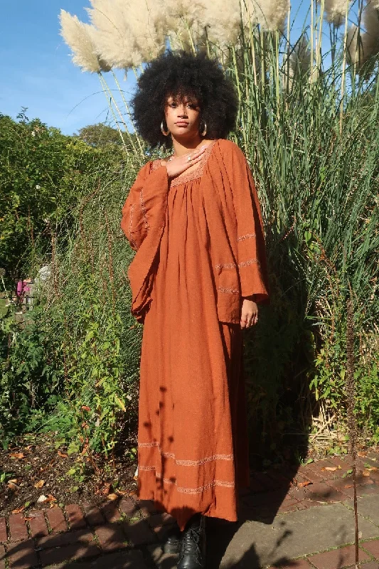 Raven Maxi Dress in Red Clay Cozy Longline Maxi Dress