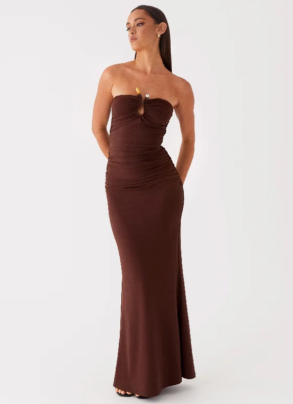 Rudy Maxi Dress - Brown Trendy Maxi Dress with Straps