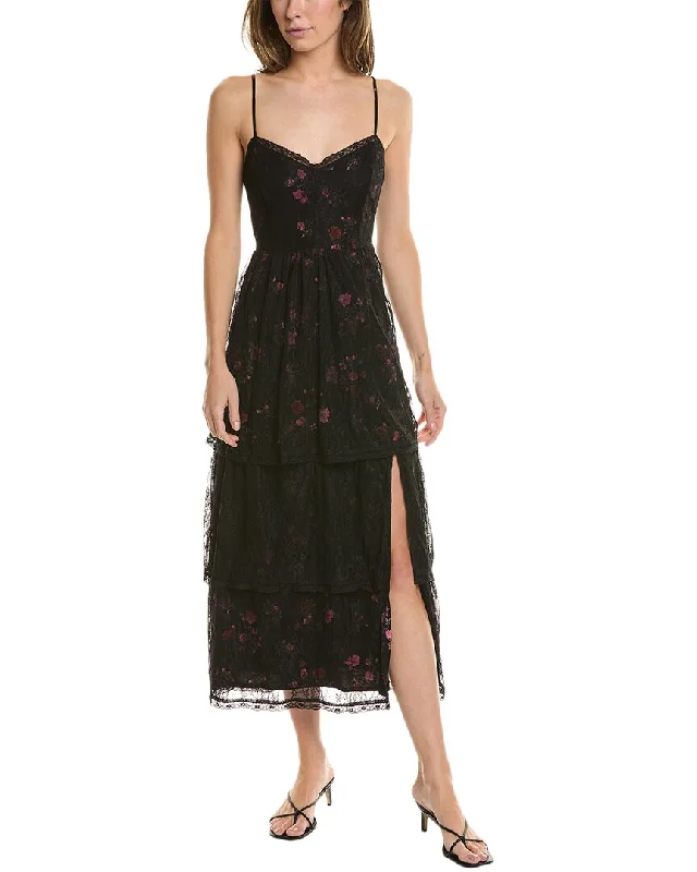 Saltwater Luxe Tiered Lace Maxi Dress Cozy Cold-Shoulder Maxi Dress