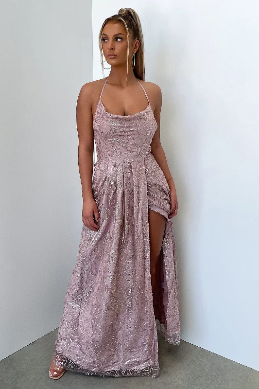 Samara Maxi Dress - Rose Gold sequin Classic Strapless Maxi Dress