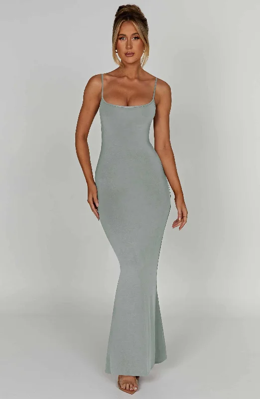 Saskia Maxi Dress - Steel Cozy Wrap Maxi Dress