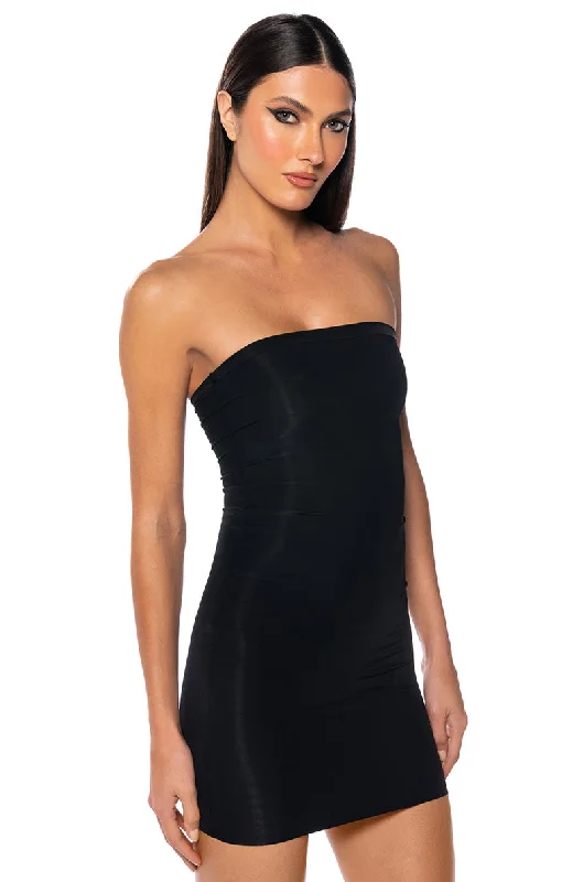 SECOND SKIN STRAPLESS MINI DRESS Trendy Lace Mini Dress