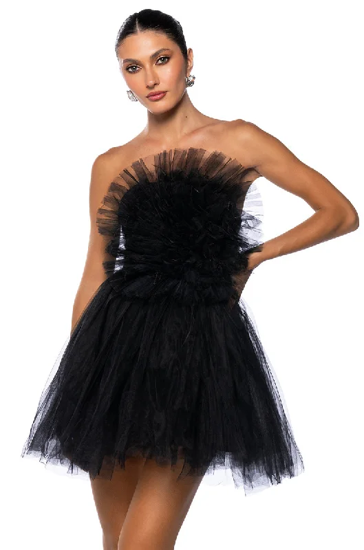 SOMETHING SLIGHT TULLE MINI DRESS Chic Halter Mini Dress