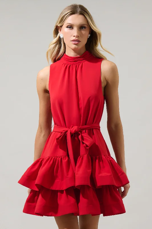 Teresa Ruffle Tiered Mini Dress Trendy Tulle Mini Dress