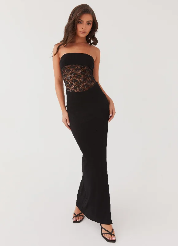 Twilight Tube Maxi Dress - Black Stylish Longline Maxi Dress