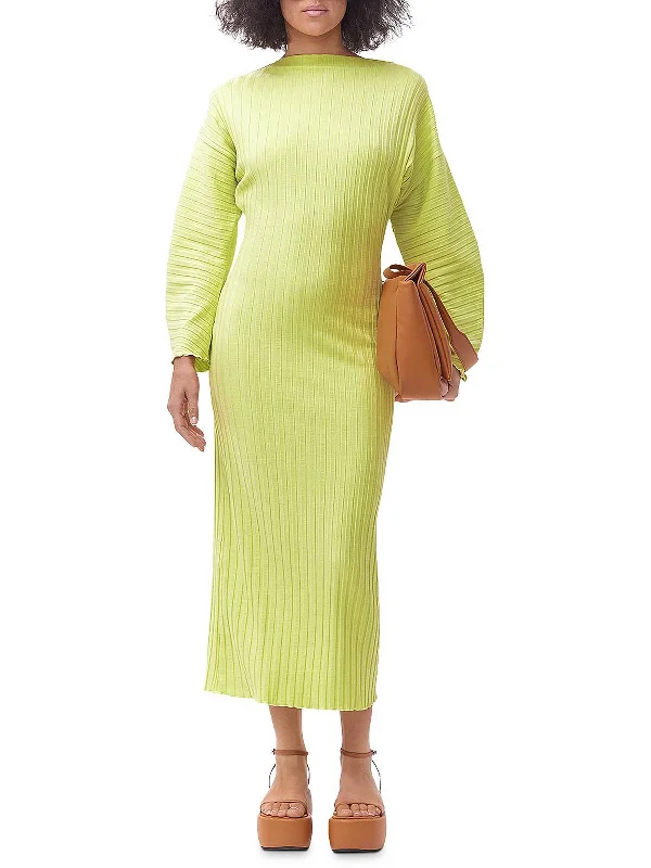 Womens Knit l Maxi Dress Elegant Maxi Dress with Slit