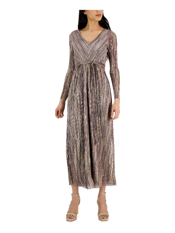 Womens Metallic Long Maxi Dress Comfortable Maxi Dress with Sleeves