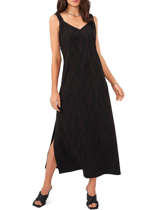 Womens Sleeveless Long Maxi Dress Elegant Pleated Maxi Dress