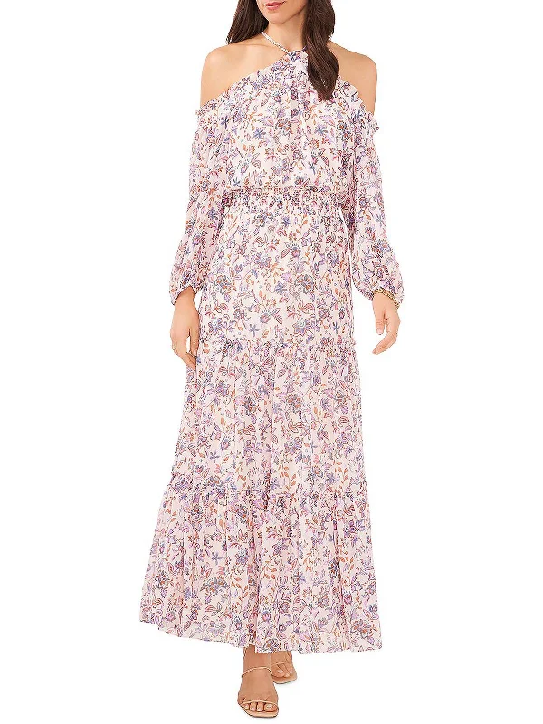 Womens Smocked Summer Maxi Dress Elegant Pleated Maxi Dress
