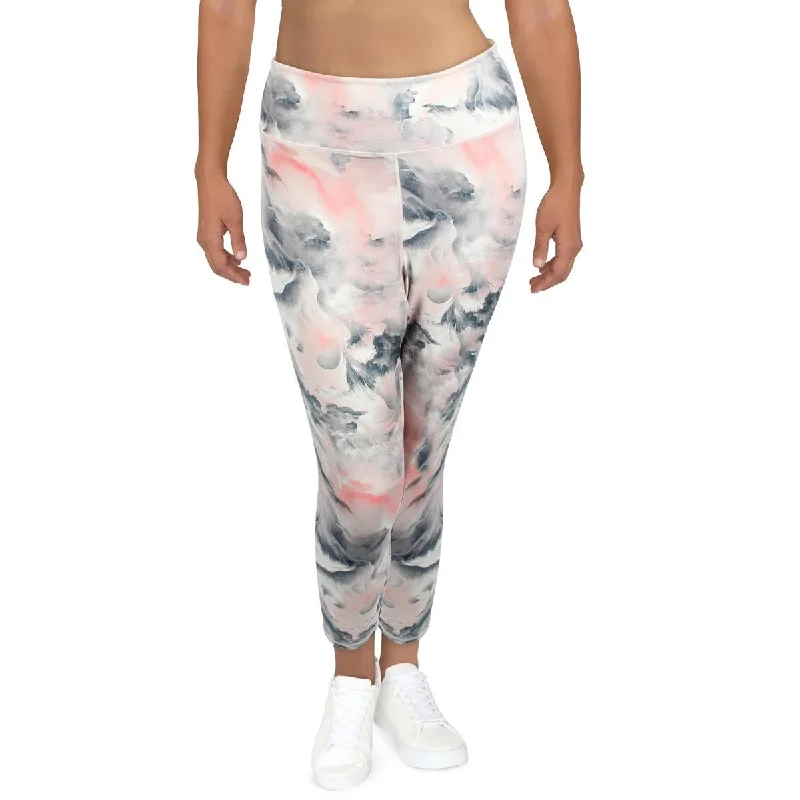 Fourlaps Womens Arc Crop Fitness Athletic Leggings Trendy Flared Leggings