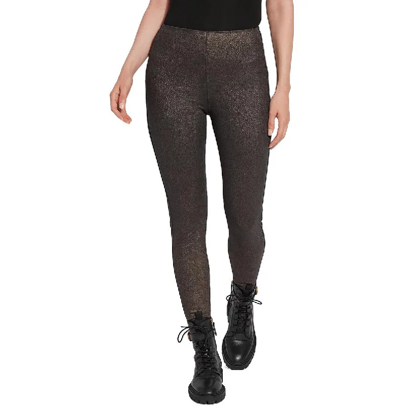 Lysse Womens Metallic Coated Leggings Comfortable Wide-Band Leggings