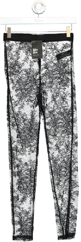 Primark Rita Ora Black Lace Leggings XS Trendy Patterned Leggings