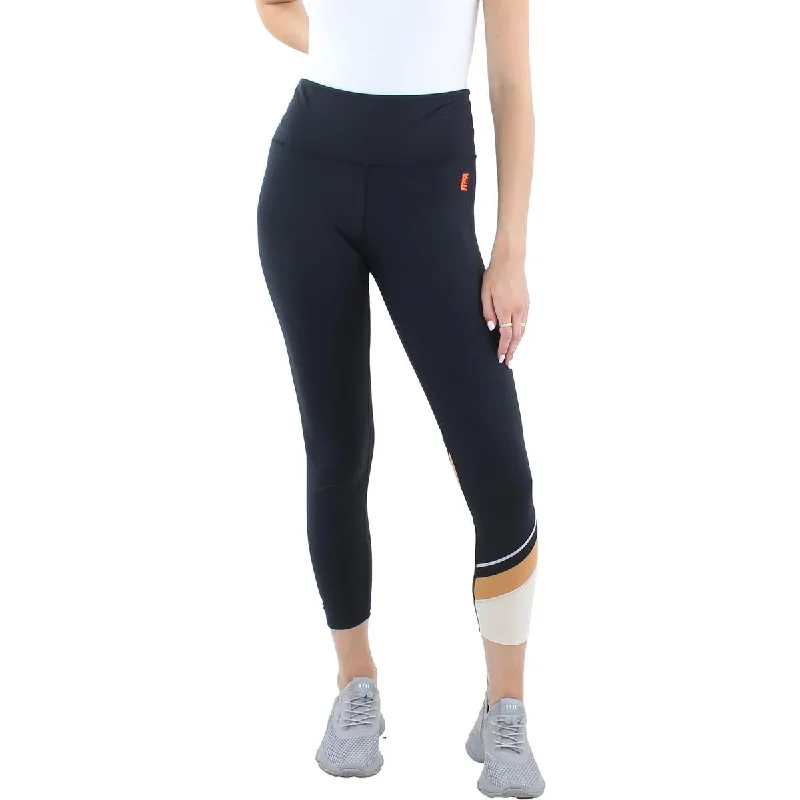 P.E Nation Womens Colorblock Workout Athletic Leggings Fashionable Plus-Size Activewear