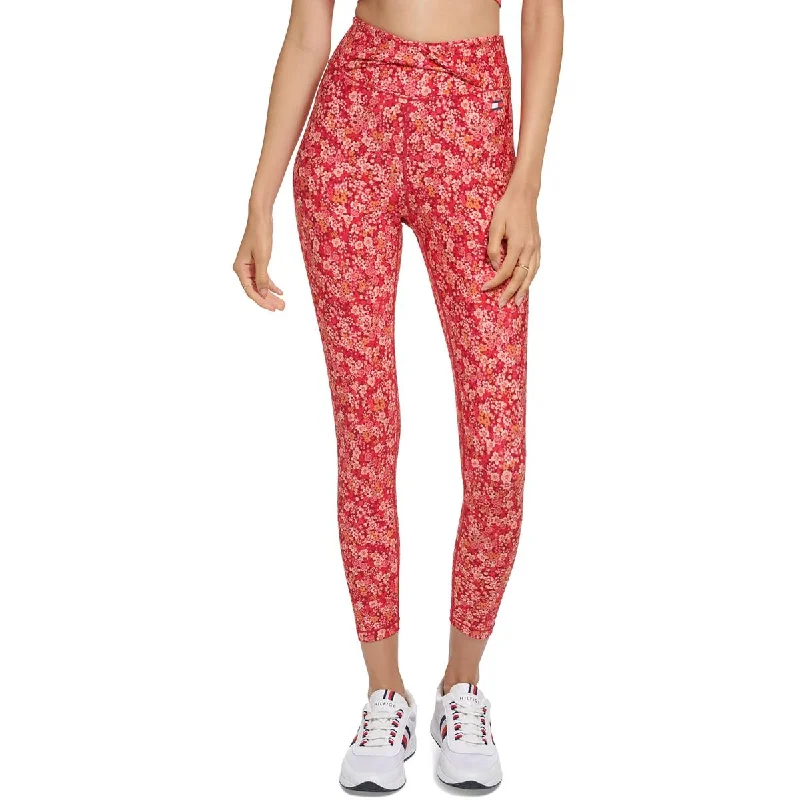 Tommy Hilfiger Sport Womens Activewear Fitness Athletic Leggings Chic Printed Yoga Pants