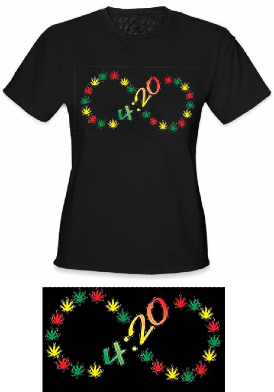420 Infinity Girl's T-Shirt Ribbed Striped Patterned