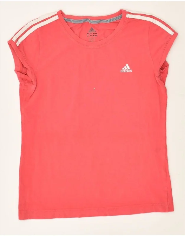 ADIDAS Womens T-Shirt Top UK 16 Large  Pink Anti-Pilling Machine Wash Handmade