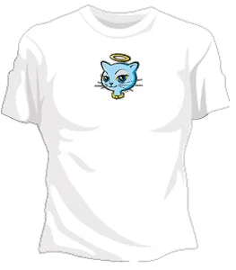 Angel Kitty Girls T-Shirt Handmade Hand-knitted Hand-woven