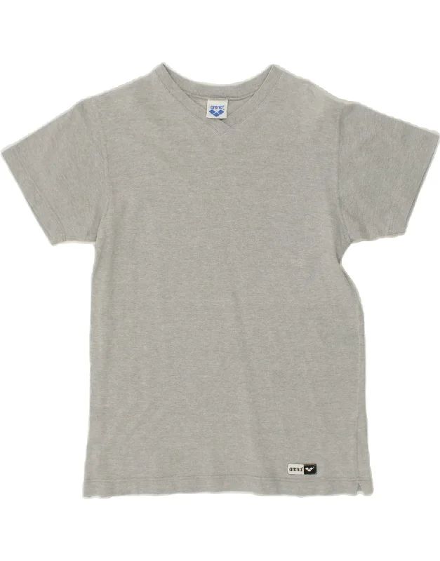 ARENA Womens T-Shirt Top UK 12 Medium Grey Wool Fabric Cashmere Fabric Tweed Fabric