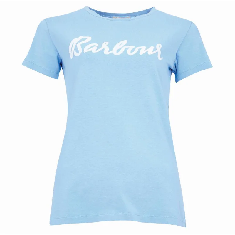 Barbour Rebecca Ladies Tee - Sky Blue Front Pockets Side Pockets Patch Pockets