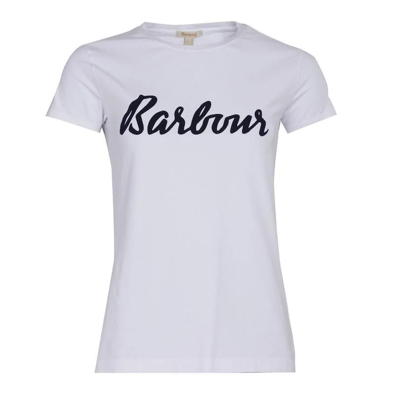 Barbour Rebecca Ladies Tee - White Collared Crew Neck Turtle Neck